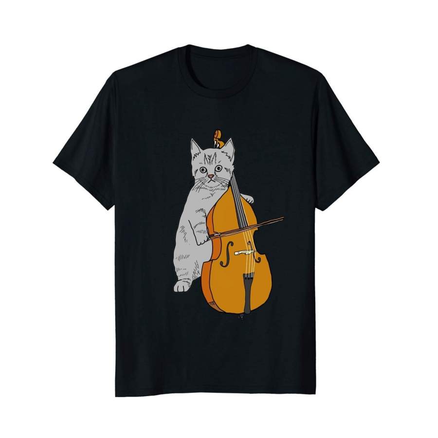 Cat Cello Shirt, Cute Orchestra Kitten Gift Mens T Shirt Fashion Cotton T-Shirts