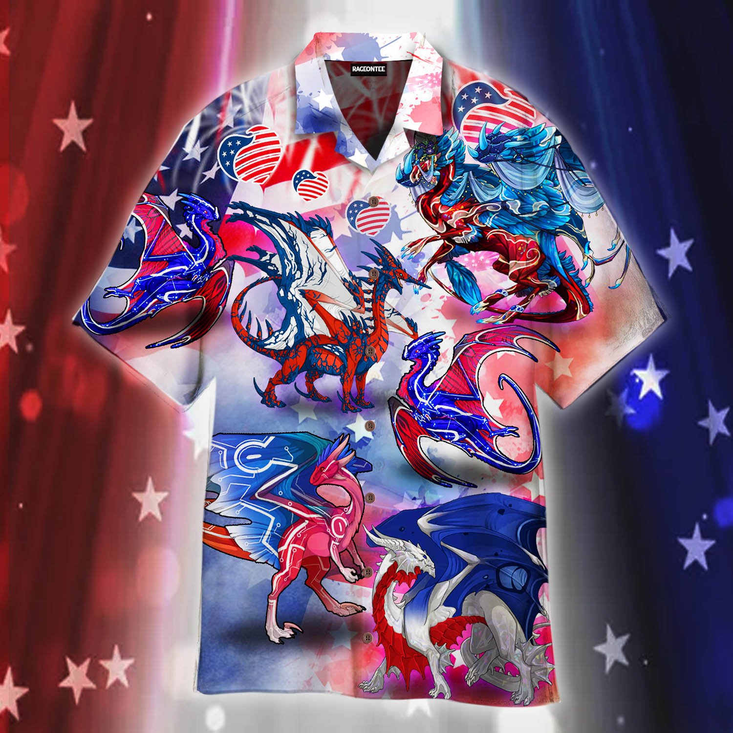 American Dragon Flag Hawaii Shirt For Men Women Adult Ha40705