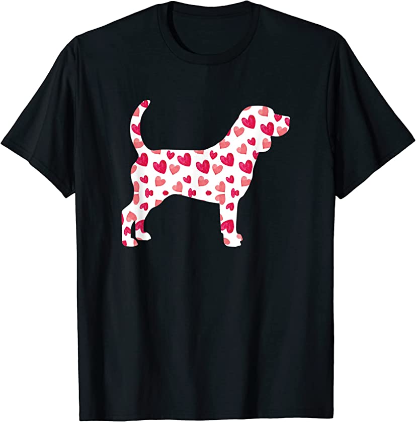 Valentines Day Beagle Hearts Puppy Dog Lover T-Shirt