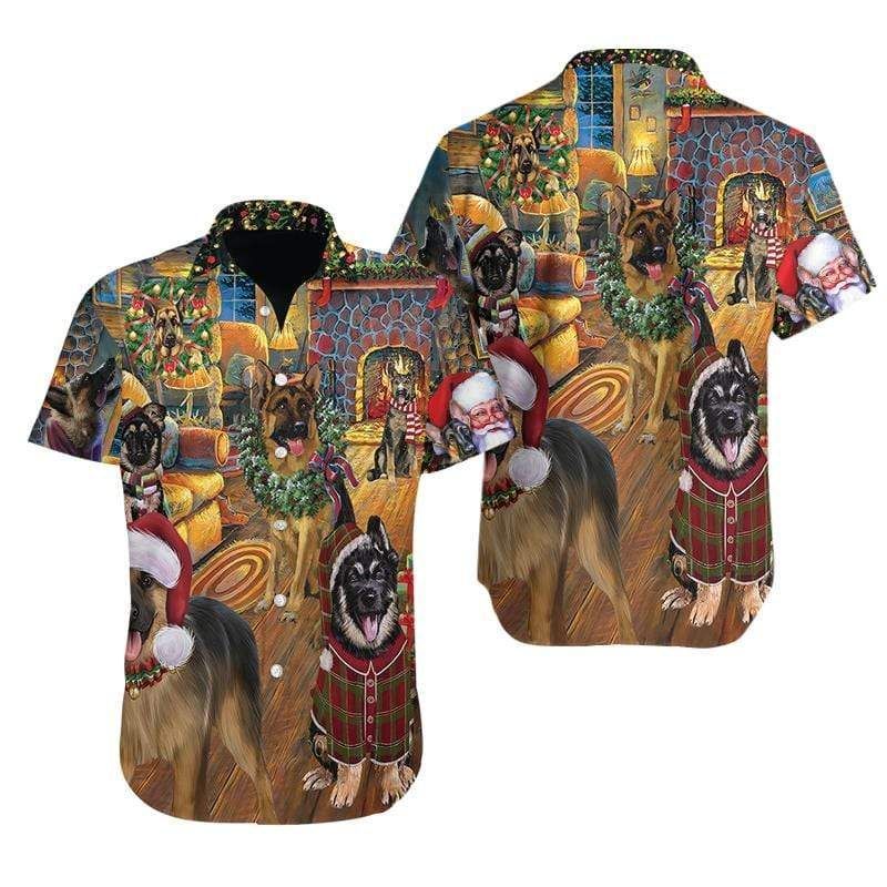 Discover Cool Lovely German Shepherd Christmas Eve Hawaii Aloha Shirts Ha24444