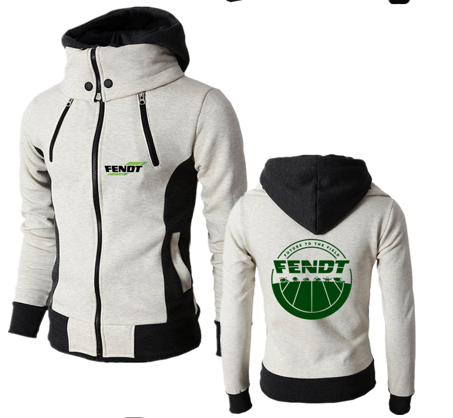 Biker fendt motorcycle new autumn winter sweater men warm windproof jacket double zip fashion hooded sportswear alx