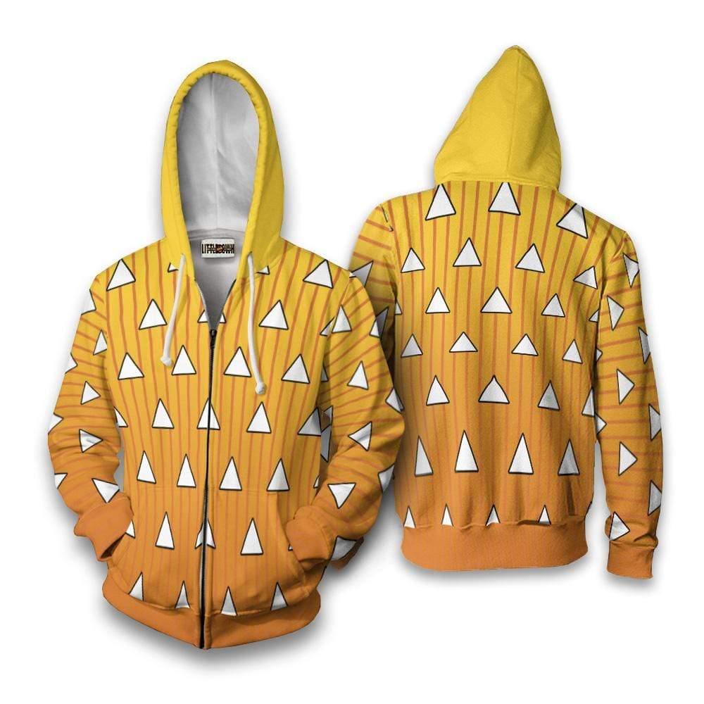 Zenitsu Agatsuma Pattern Hoodie Demon Slayer Anime Casual Cosplay Costume