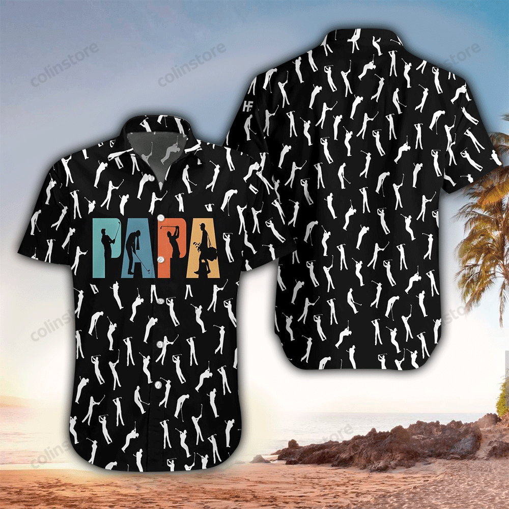 Golf Retro Golfing Papa Hawaii Shirt Aloha Ha21322