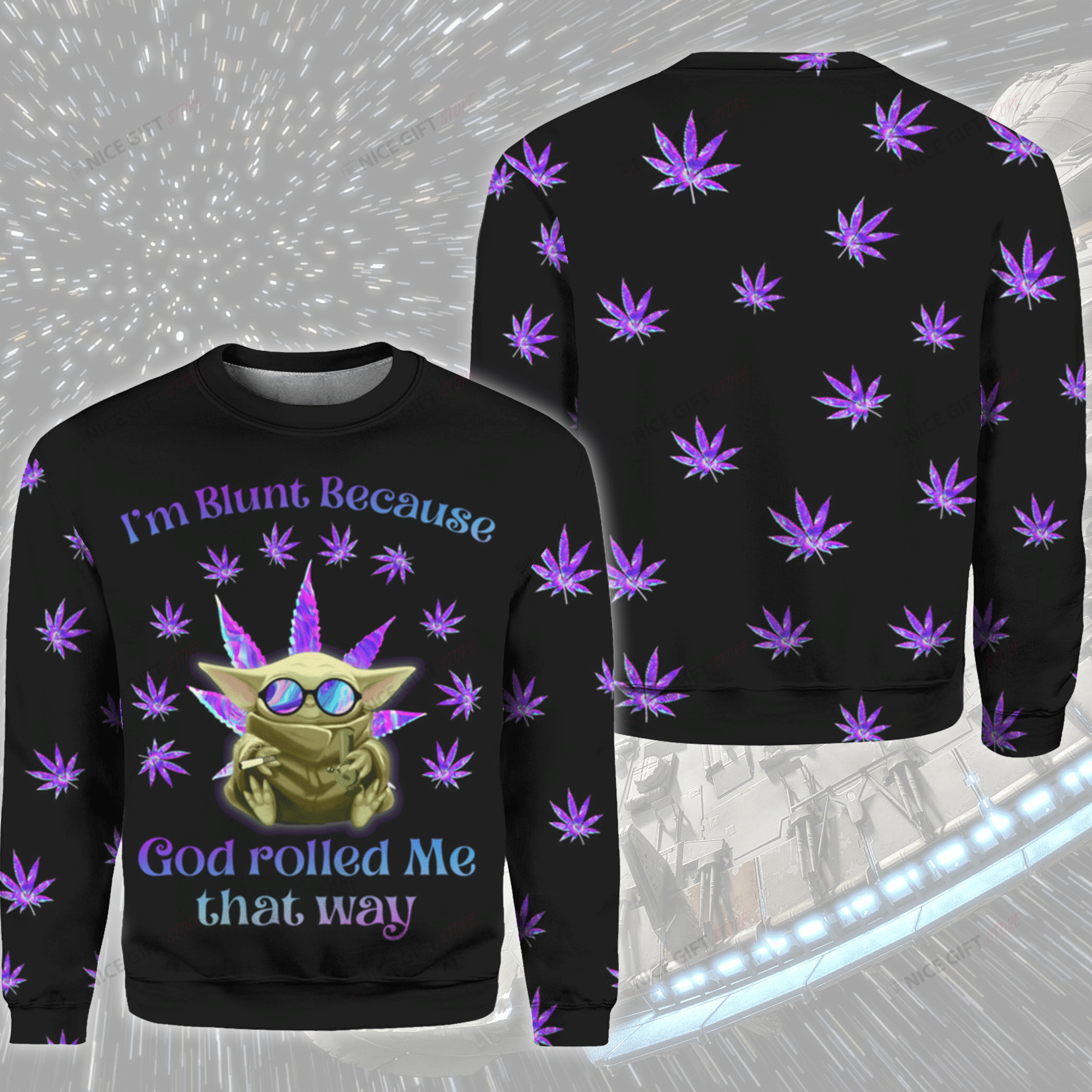 I’M Blunt Because God Rolled Me That Way Crewneck Sweatshirt 3Cs-G6B1
