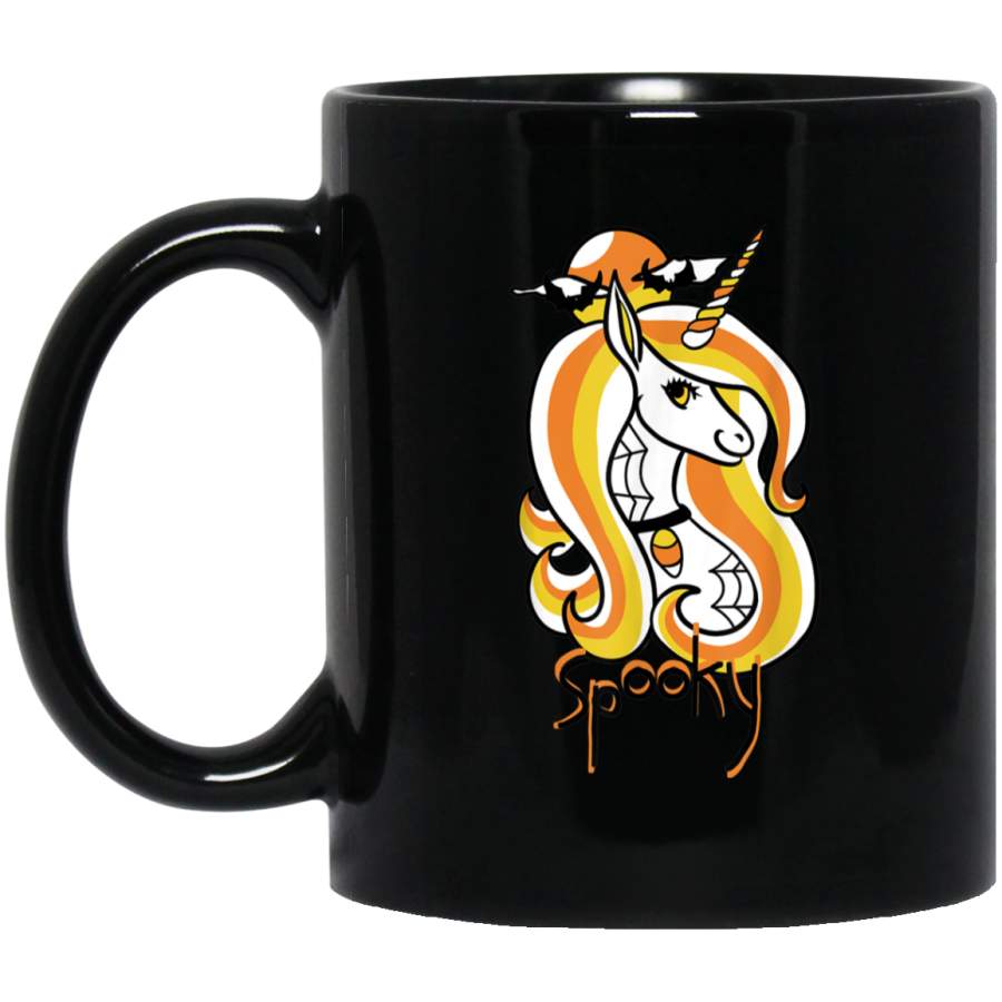 Candy Unicorn Cute Spooky Candy Corn Halloween Black Mug