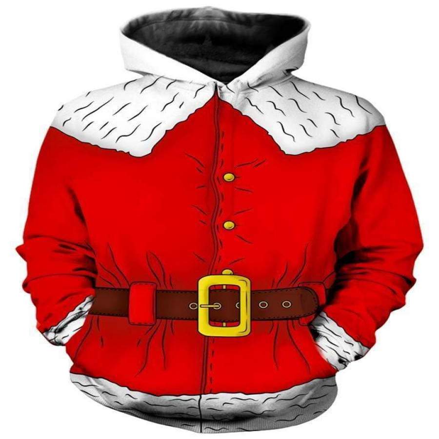 Santa Costume Christmas Hoodie 3D All Over Print