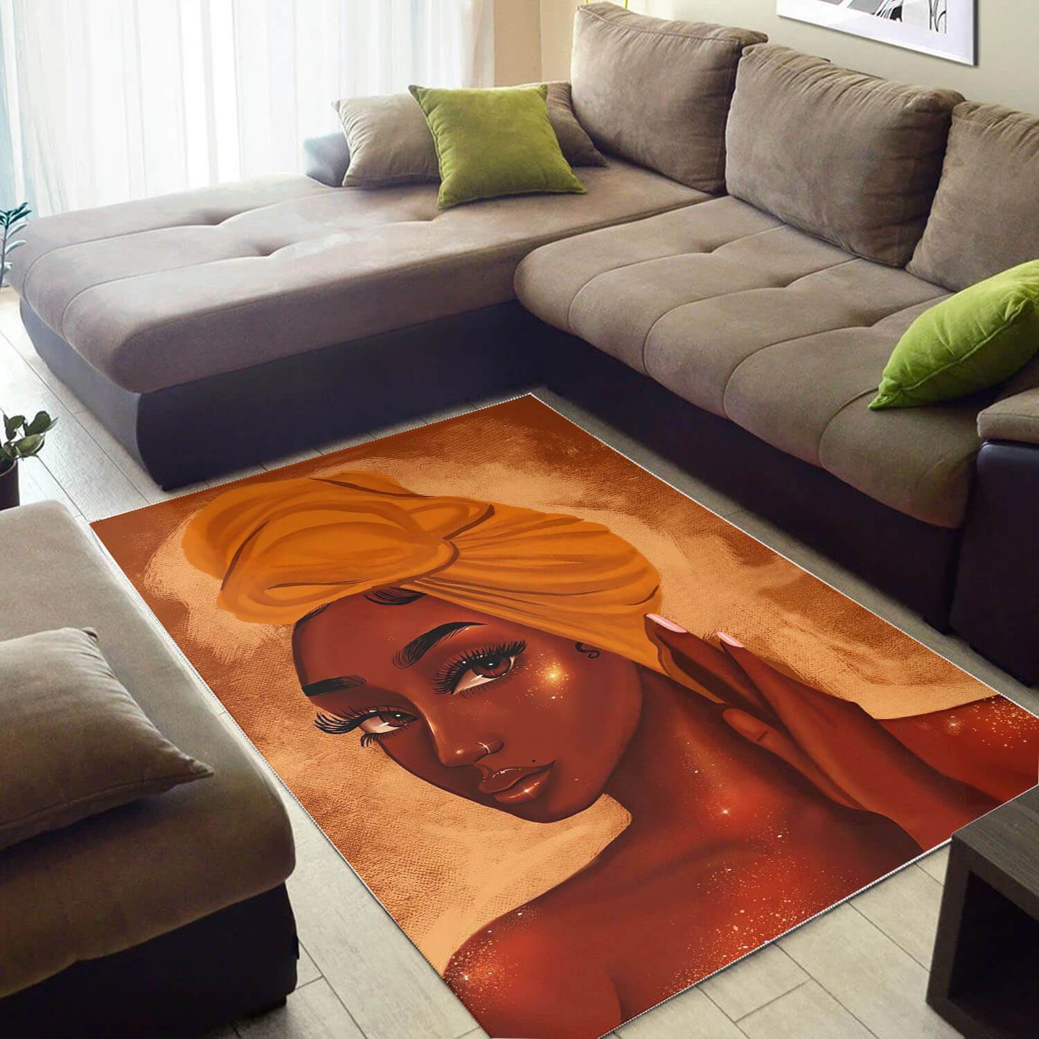African American Area Rugs Beautiful Black Afro Girl African Inspired Area Rug Afrocentric Home Decor WBG04926