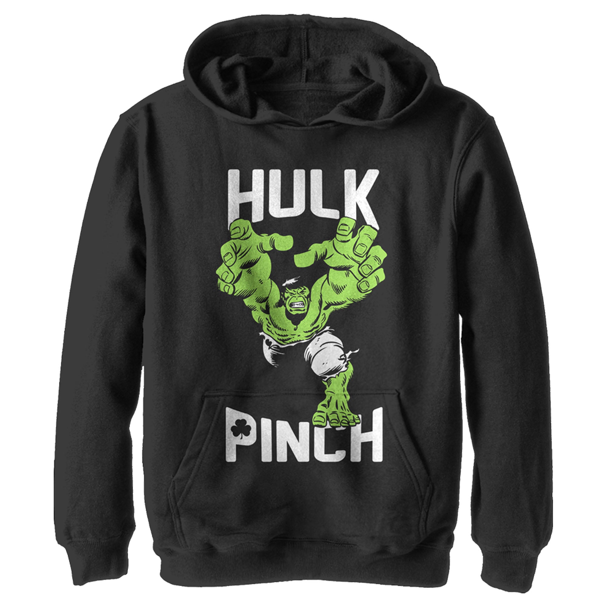 Boy’S Marvel St. Patrick’S Day Pinching Hulk Pull Over Hoodie