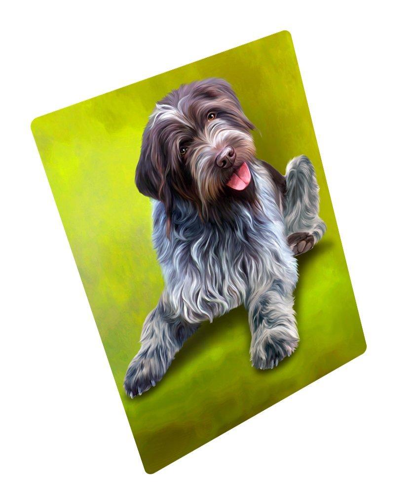 Wirehaired Pointing Griffon Dog Art Portrait Print Woven Throw Sherpa Plush Fleece Blanket