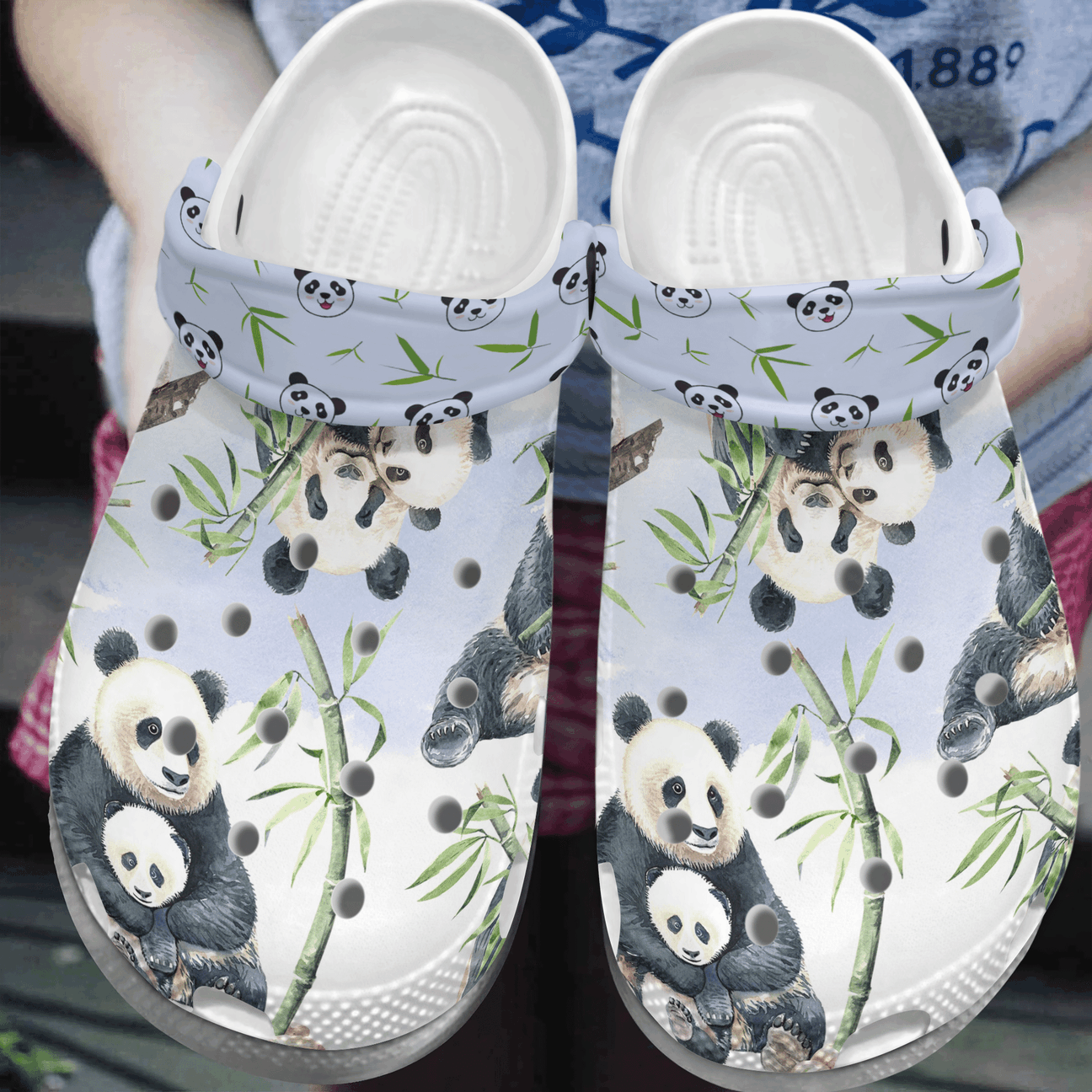 Cute Pandas Personalized Clog, Custom Name, Text, Color, Number Fashion Style For Women, Men, Kid, Print 3D