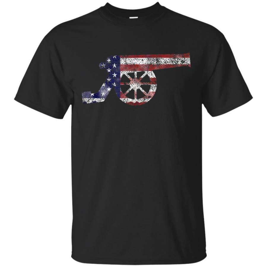 Vintage Patriotic Cannon T Shirt 4th of July History Shirt