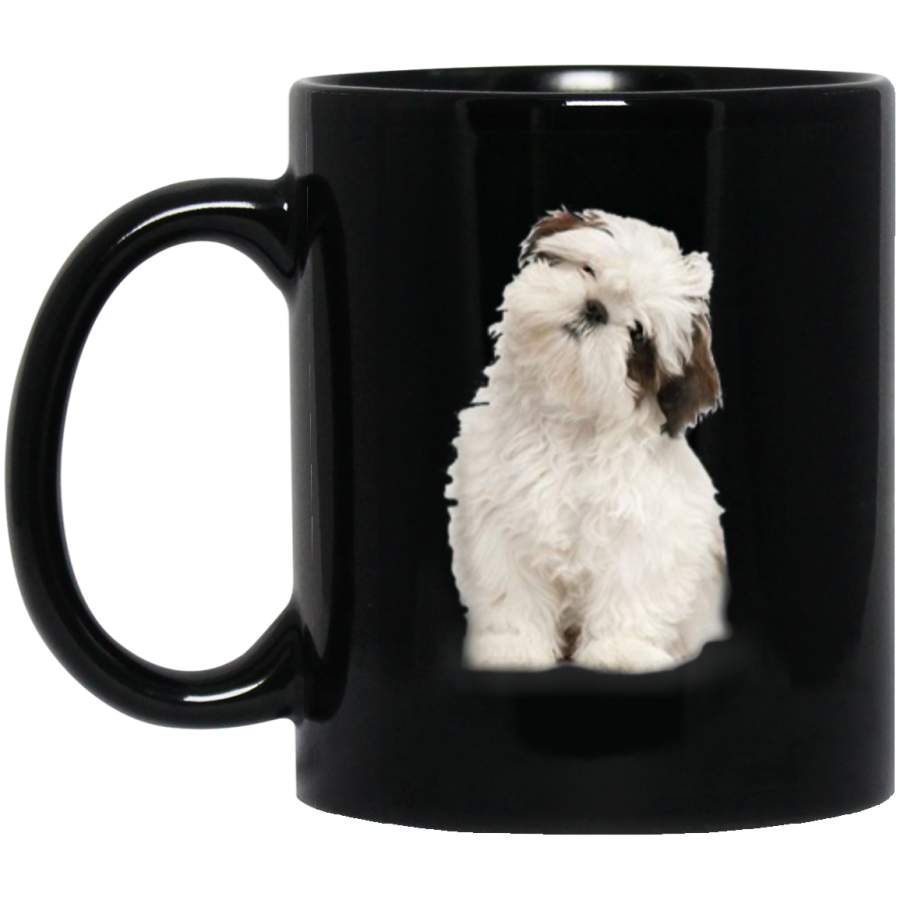 Shih Tzu Puppy 11 oz 15 oz Mug Black