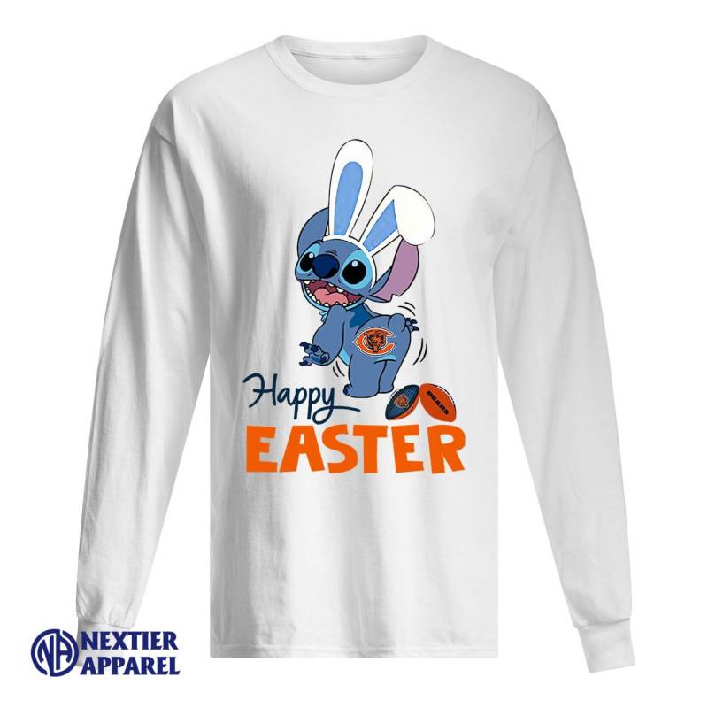 Stitch Chicago Bears Happy Easter Shirt Men’s Long Sleeved T-Shirt