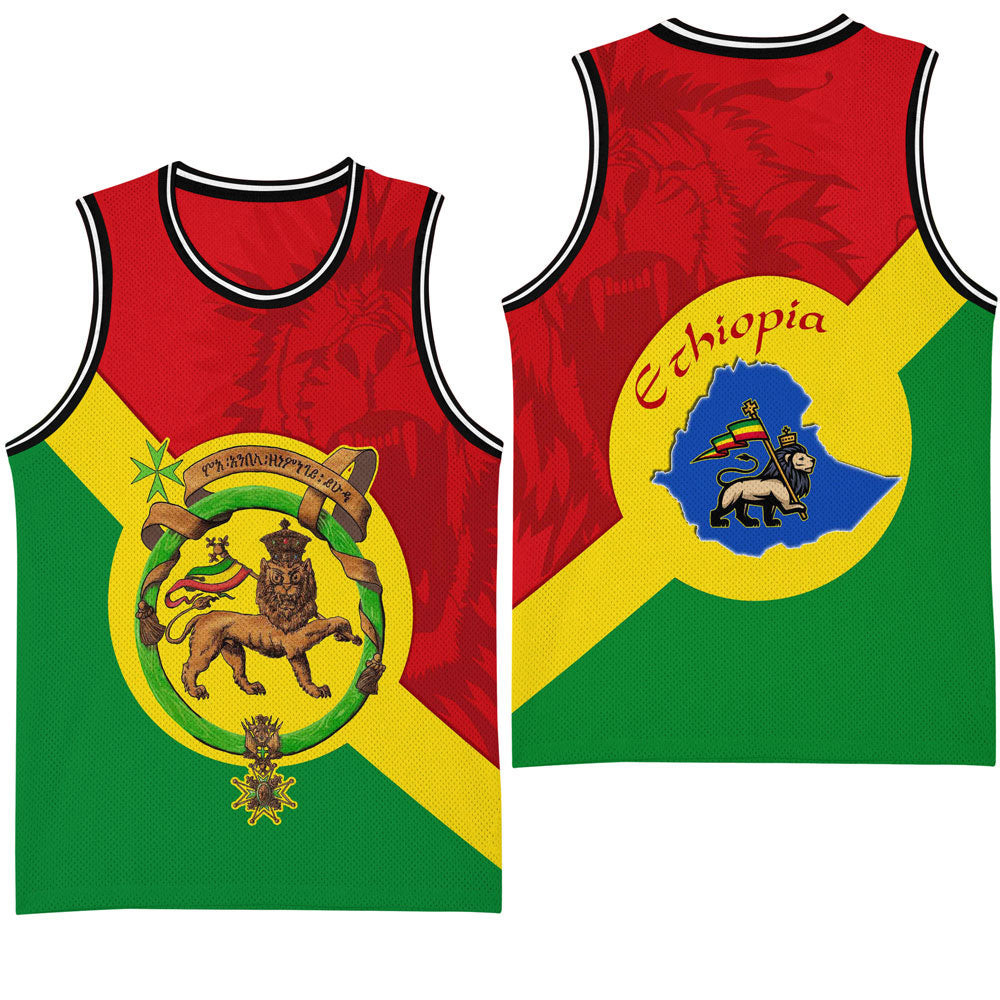 Africa Zone Clothing – Ethiopia Lion Haile Selassie Basketball Jersey A35