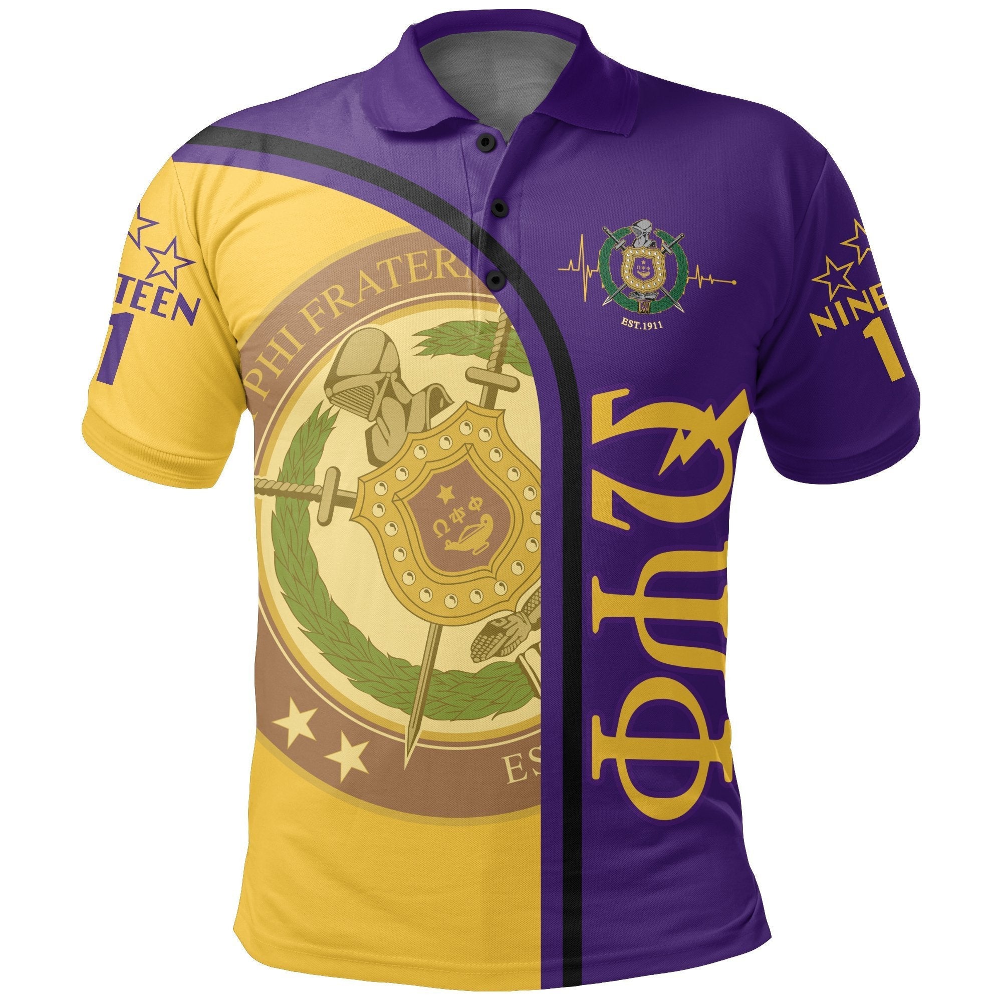 Fraternity Polo – Personalized Omega Psi Phi In My Heart Polo Shirt