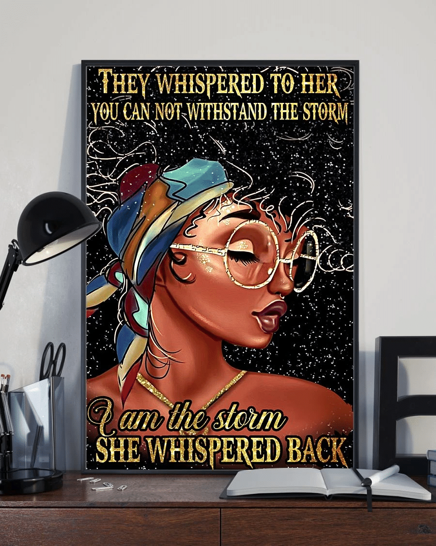 Afro Woman Black Girl Poster Canvas – Gift For Black Woman Black Pride Home Decor Wall Art I Am The Storm Pride Evg80272