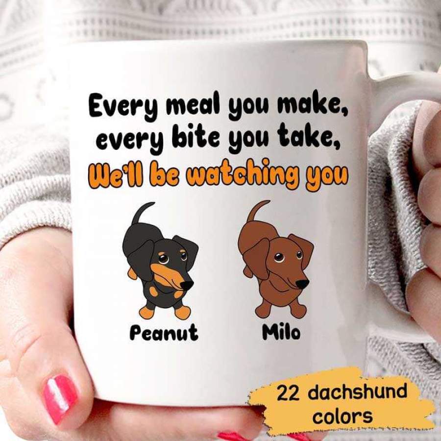 Dachshund Dog Watching You Personalized Mug