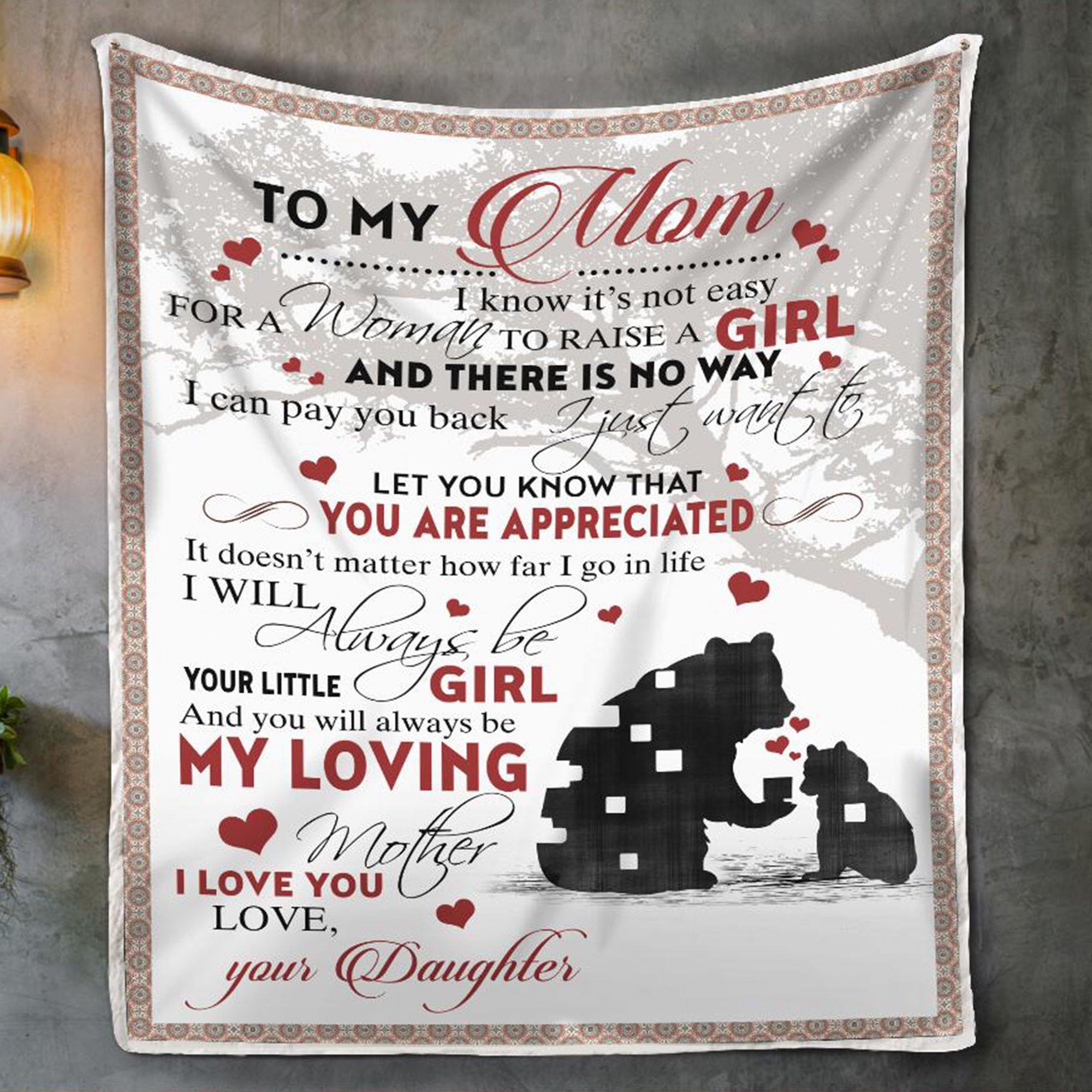 There Is No Way I Can Pay You Back Bear Mom  –  Gift For Mom From Daughter Home Decor Gift For Family – Sherpa Blanket Fleece Blanket