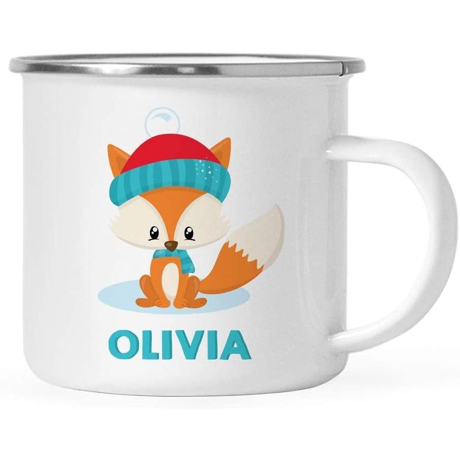 Personalized Campfire Mug, Stainless Steel Coffee Campfire Mug Gift, Woodland Animal Fox