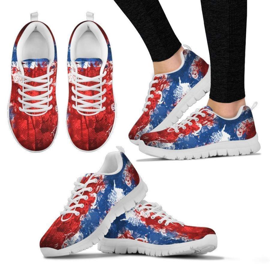 White Norway Flag Women’s Sneakers