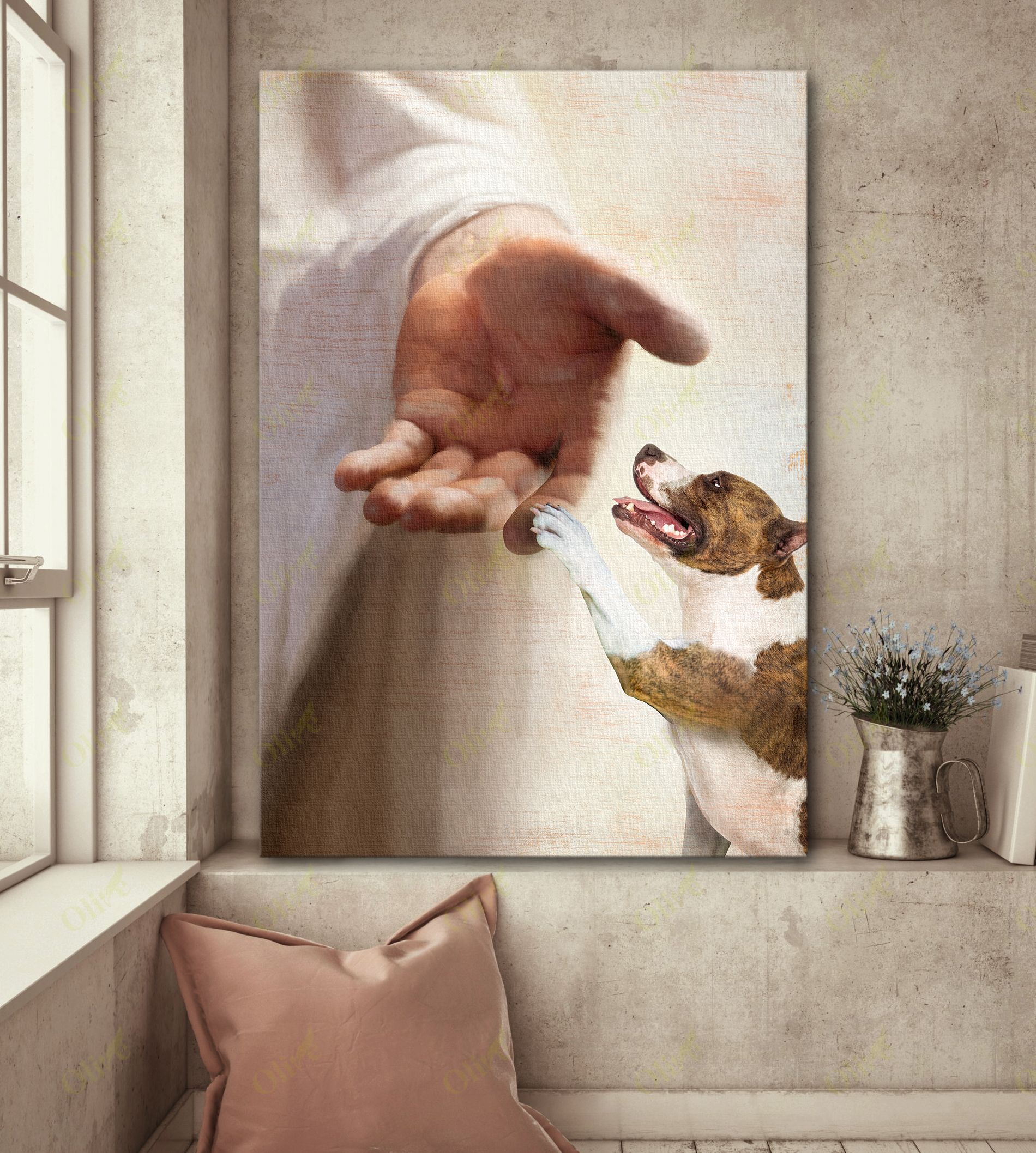 American Staffordshire Terrier – Take My Hand Canvas Wall Art Home Decor