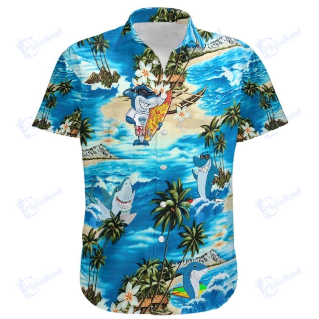 Baby Shark Surfing Summer Vibe Hawaiian Aloha Shirts