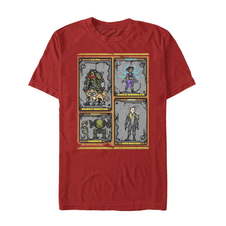 Borderlands 3 Men’s Pixelated Crimson Raiders  T Shirt