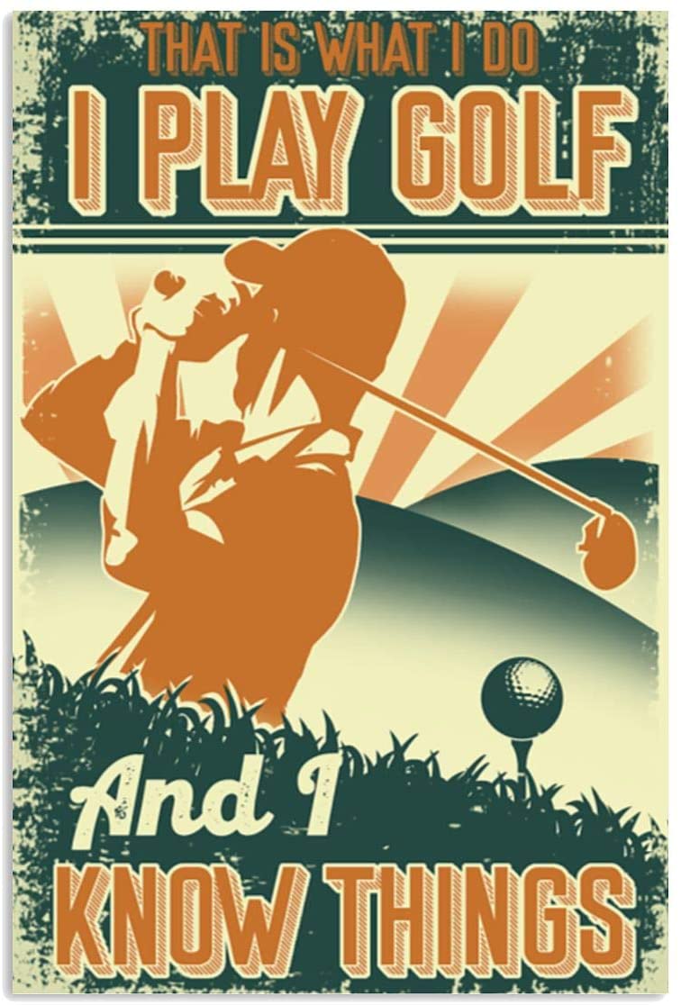 Vintage Man Golf That’S What I Do Poster Art Print      Home Decor Gift For Men Women Family Friend On Birthday Xmas