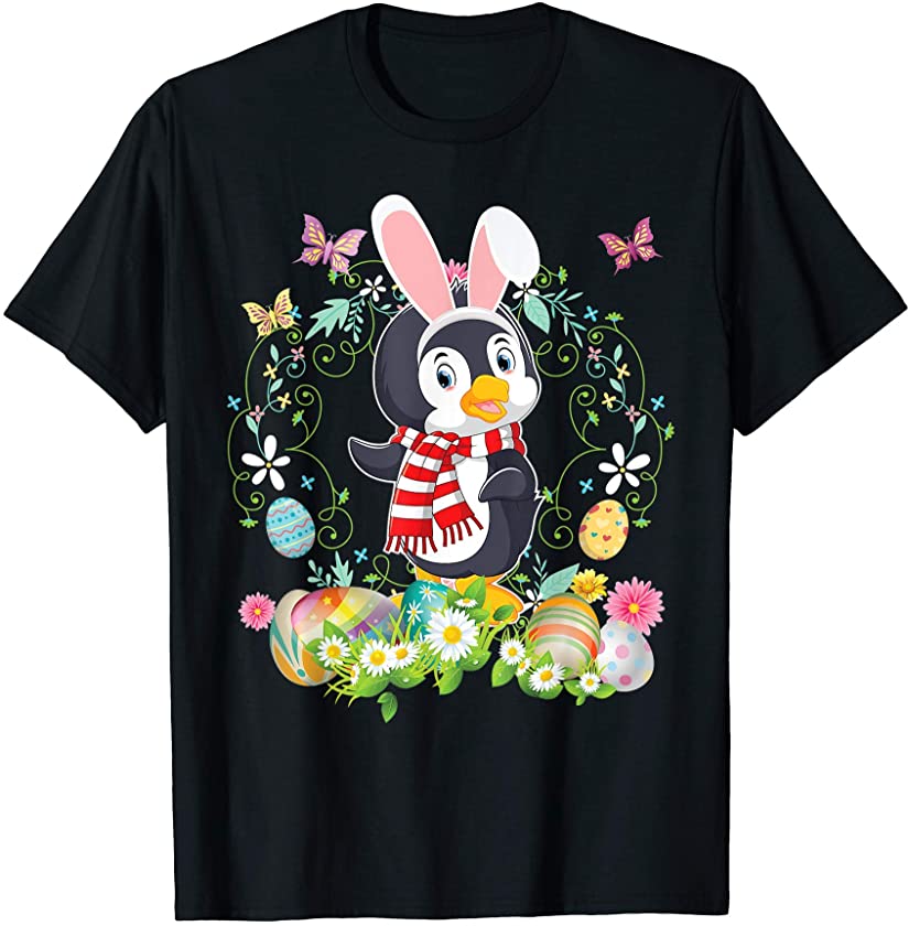 Bunny Penguin Happy Easter Day Lover Egg Hunt Lovely Cute T-Shirt