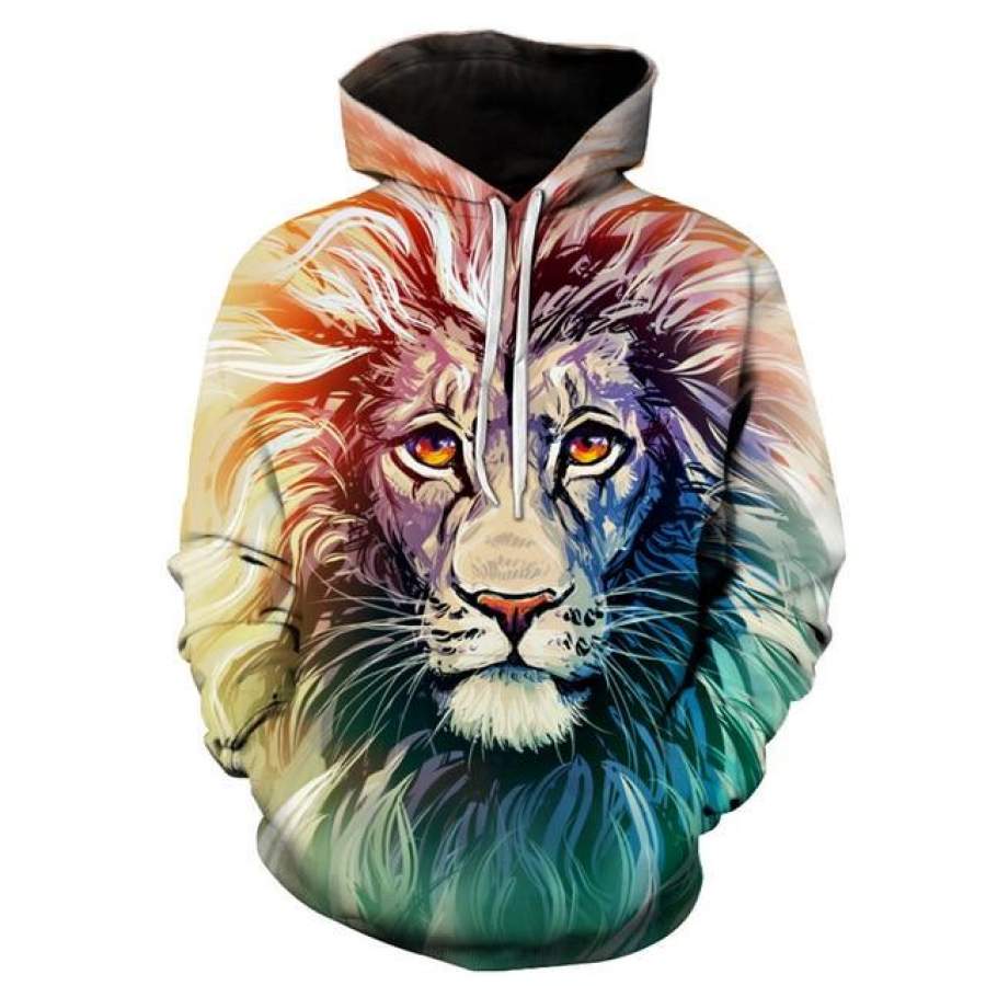 Ancient Lion 3D full over print hoodie L1