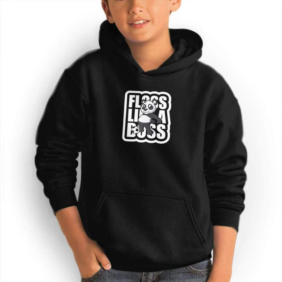 Teen Hoodies Panda Floss Like A Boss Hooded Sweatshirt Cool Aesthetic Pullover Hoodie for Boys Girls Teens Black