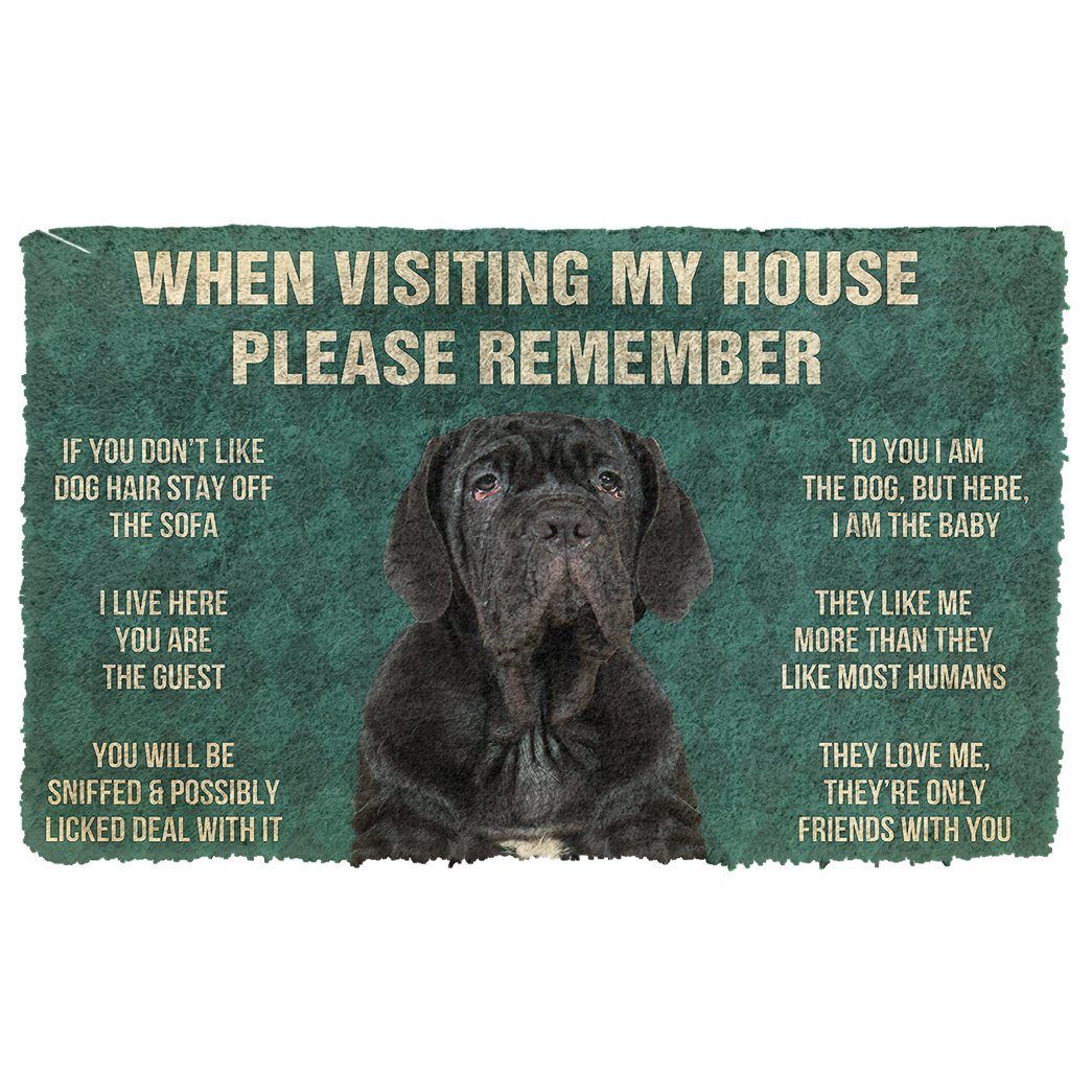 Gearhumans 3D Please Remember Neapolitan Mastiff House Rules Custom Doormat