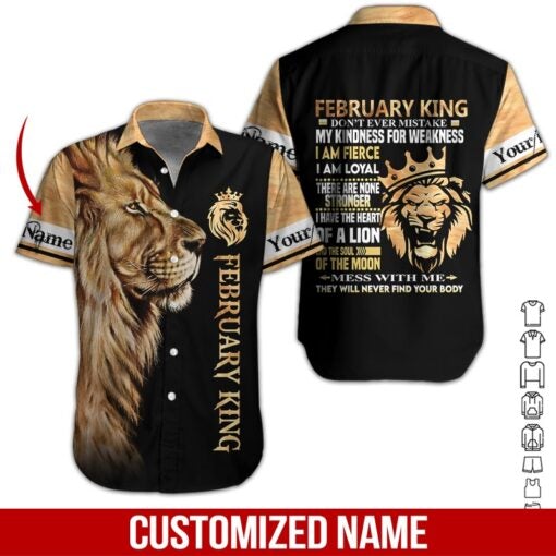 February King Custom Name Aloha Hawaii Shirts For Men Women Ha11784