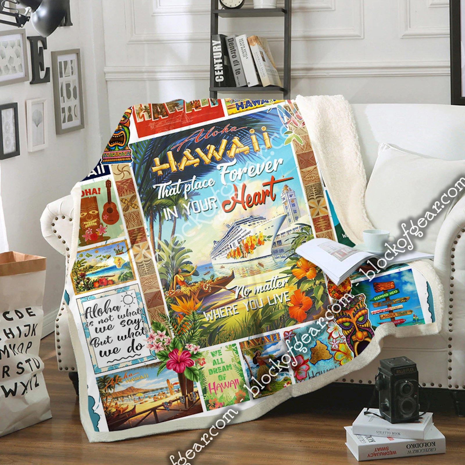 Aloha Hawaii Sofa Throw Blanket