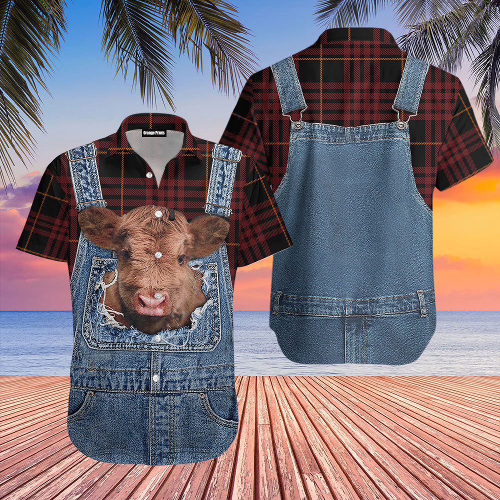 Love Cow Red Plaid Cute Aloha Hawaii Shirts For Men Women Ha22387