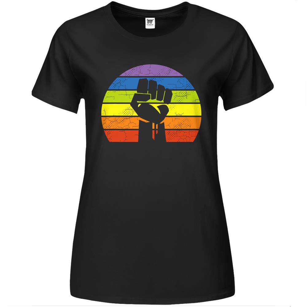 Lgbt Pride Flag Fist Retro Blm Vintage Black Lives Matter Premium Womens T Shirts