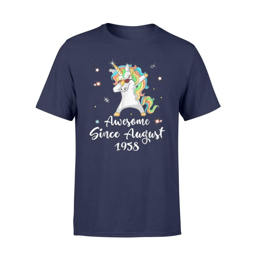 60th Birthday Funny Unicorn Dabbing Awesome 1958 T-shirt