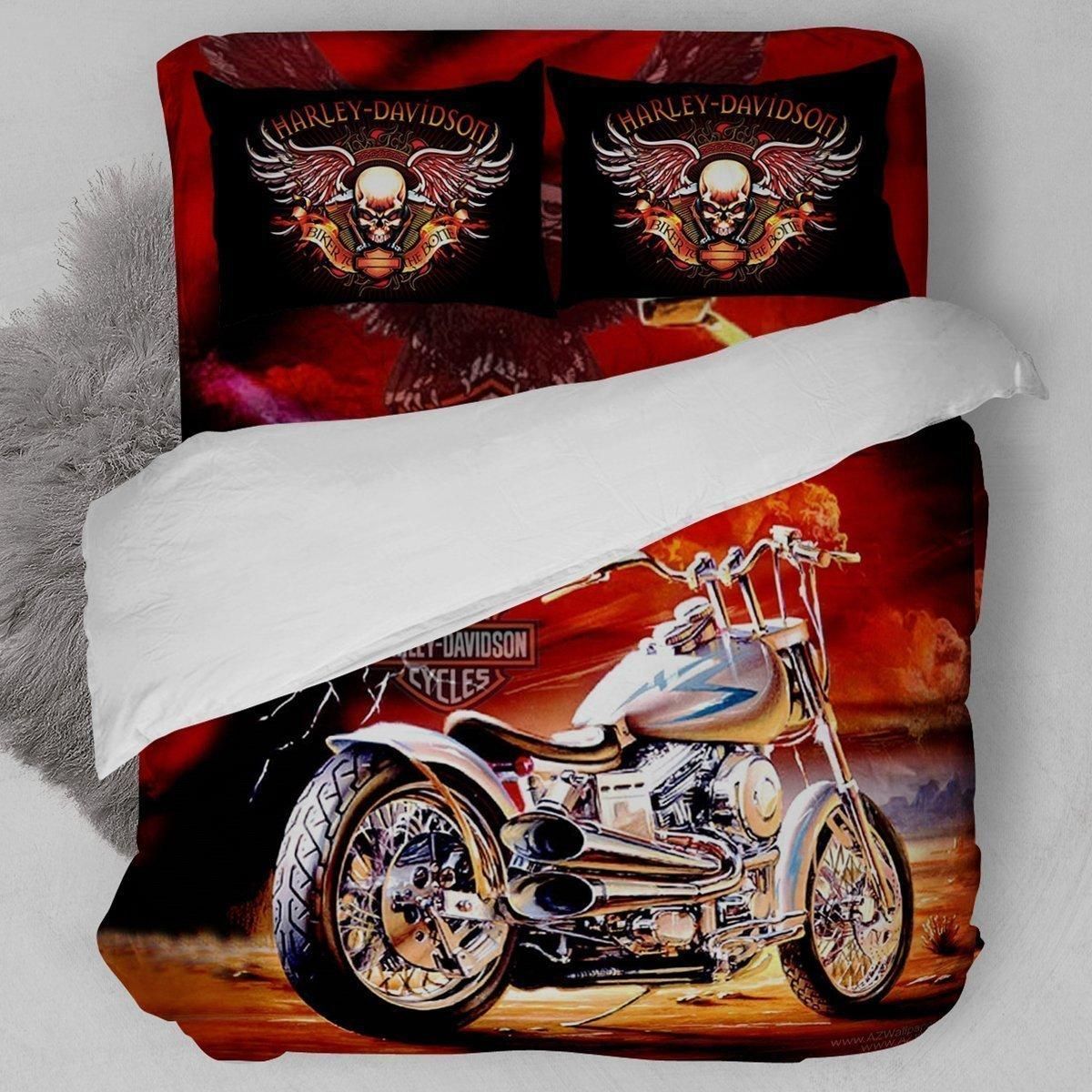 Free Harley Davidson Bedding Set (Duvet Cover & Pillow Cases)