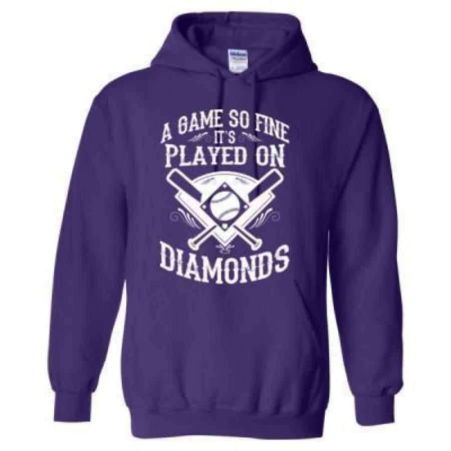 AGR A Game So Fine Its Played On Diamonds Baseball – Heavy Blend™ Hooded Sweatshirt