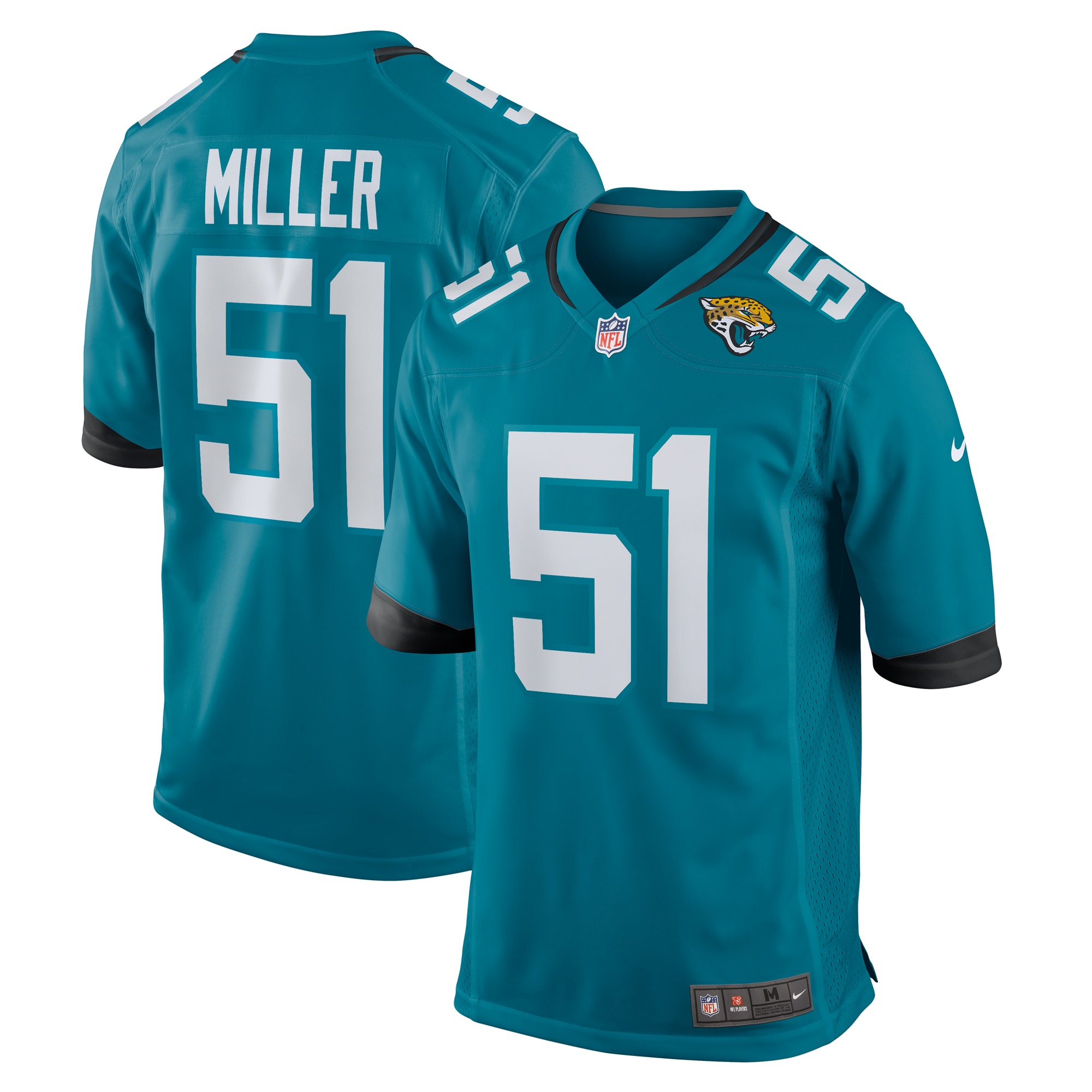 Ventrell Miller Jacksonville Jaguars Game Jersey – Teal