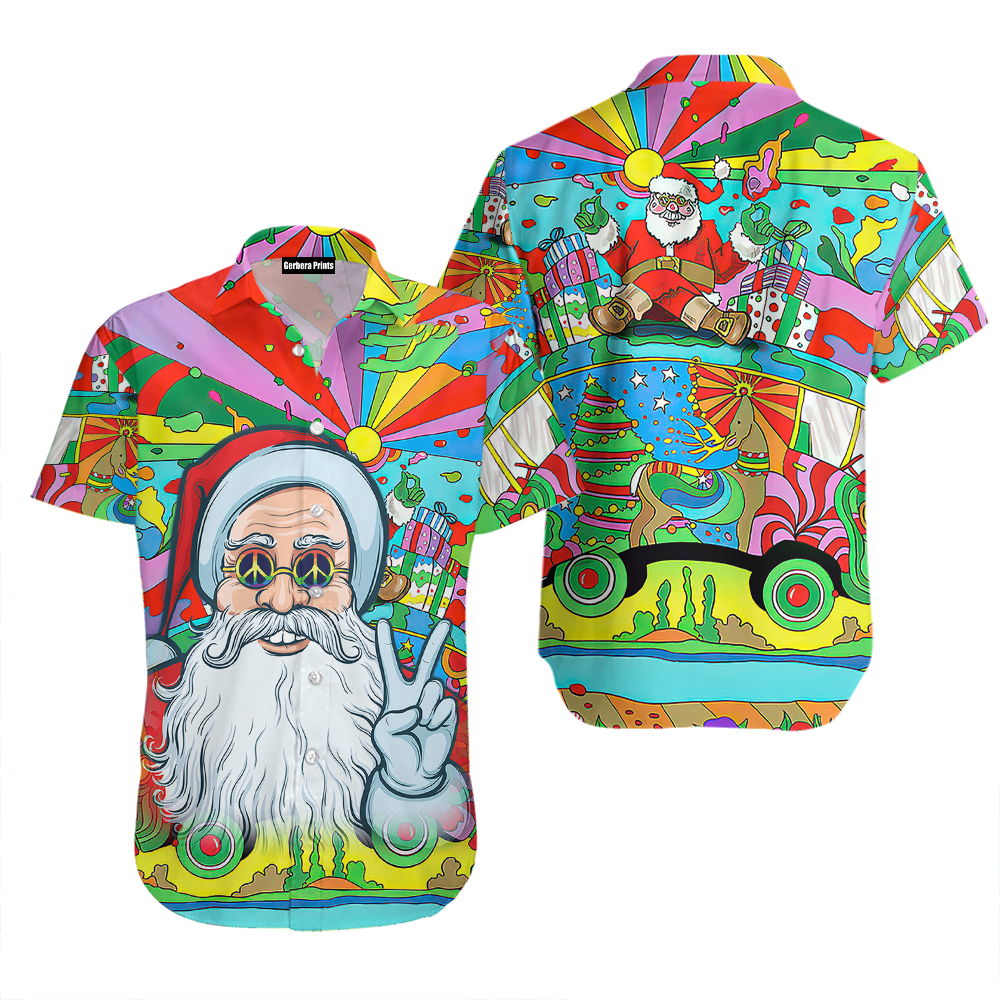 Hippie Santa Claus Aloha Hawaii Shirts For Men Women Ha53935