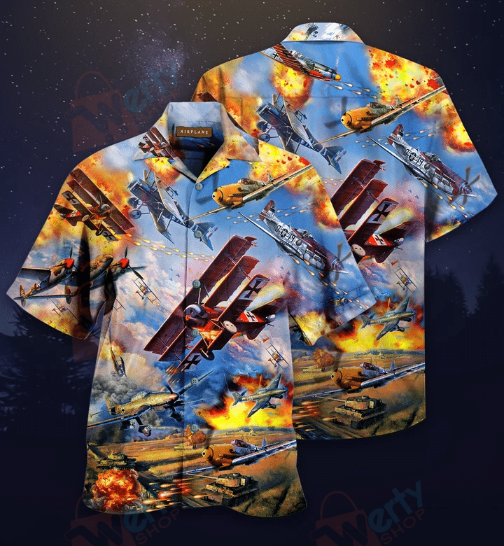 Airplane On War Hawaii Shirt Unisex Full Size Adult Colorful Ha106689