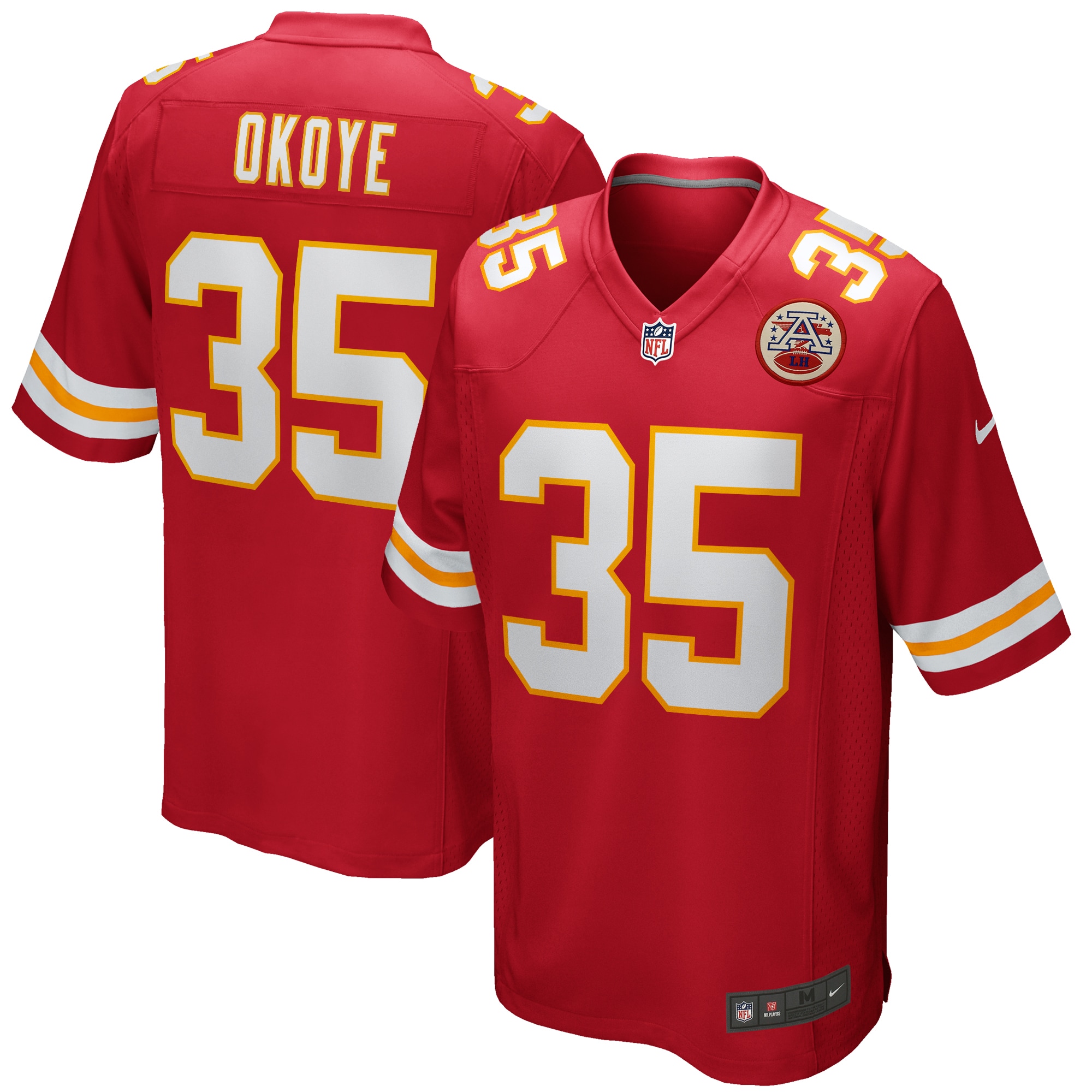 Men’s Kansas City Chiefs Christian Okoye Red Game Retired Player Jersey