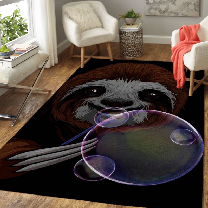 Sloth and Bubbles Animals – Sloth Area Rug Carpet