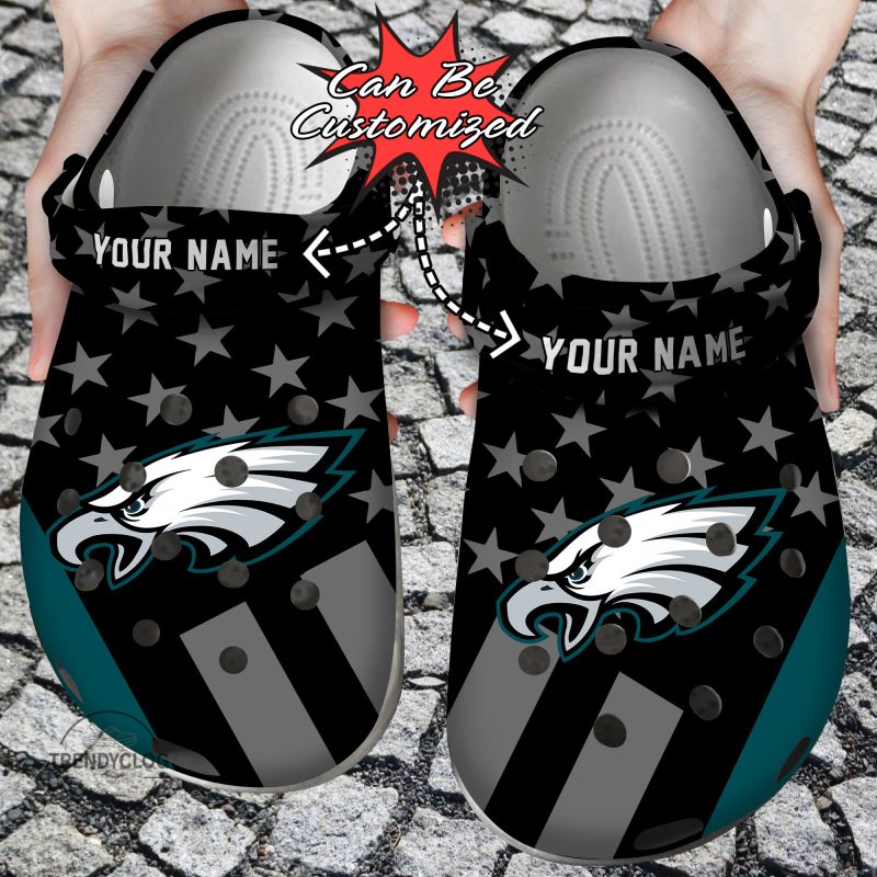 Football Personalized PEagles Star Flag Clog Shoes