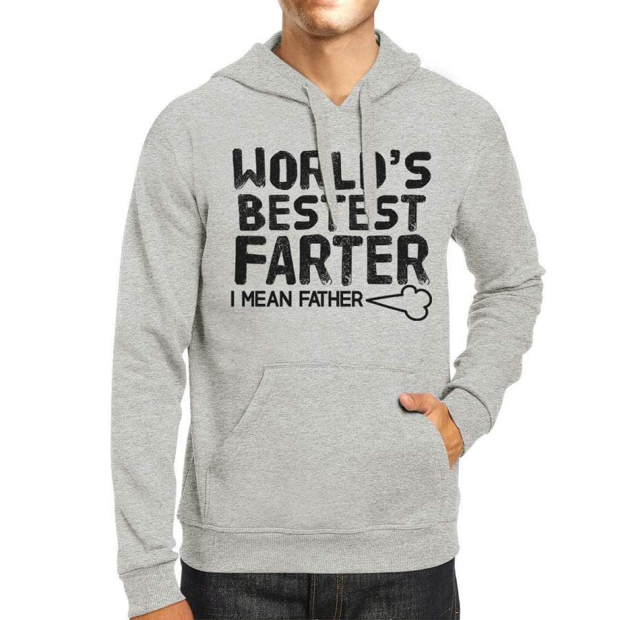 World’s Bestest Farter Unisex Grey Pullover Hoodie Gift For Dad