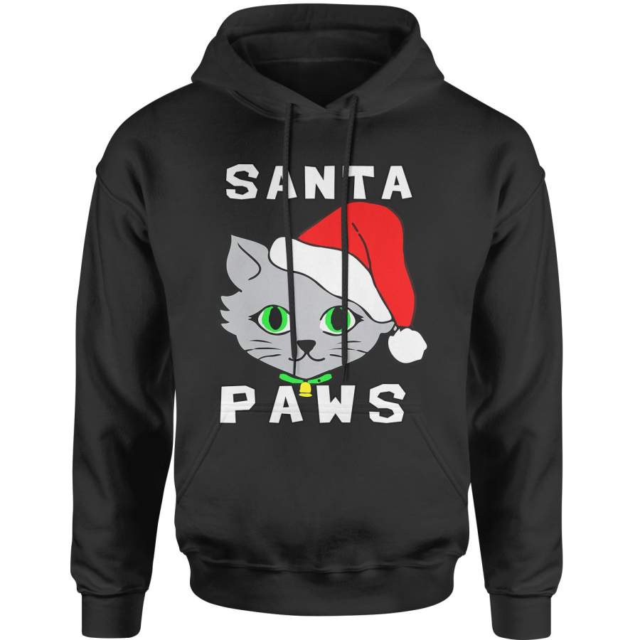 Santa Paws Cat Kitten Ugly Christmas  Adult Hoodie Sweatshirt