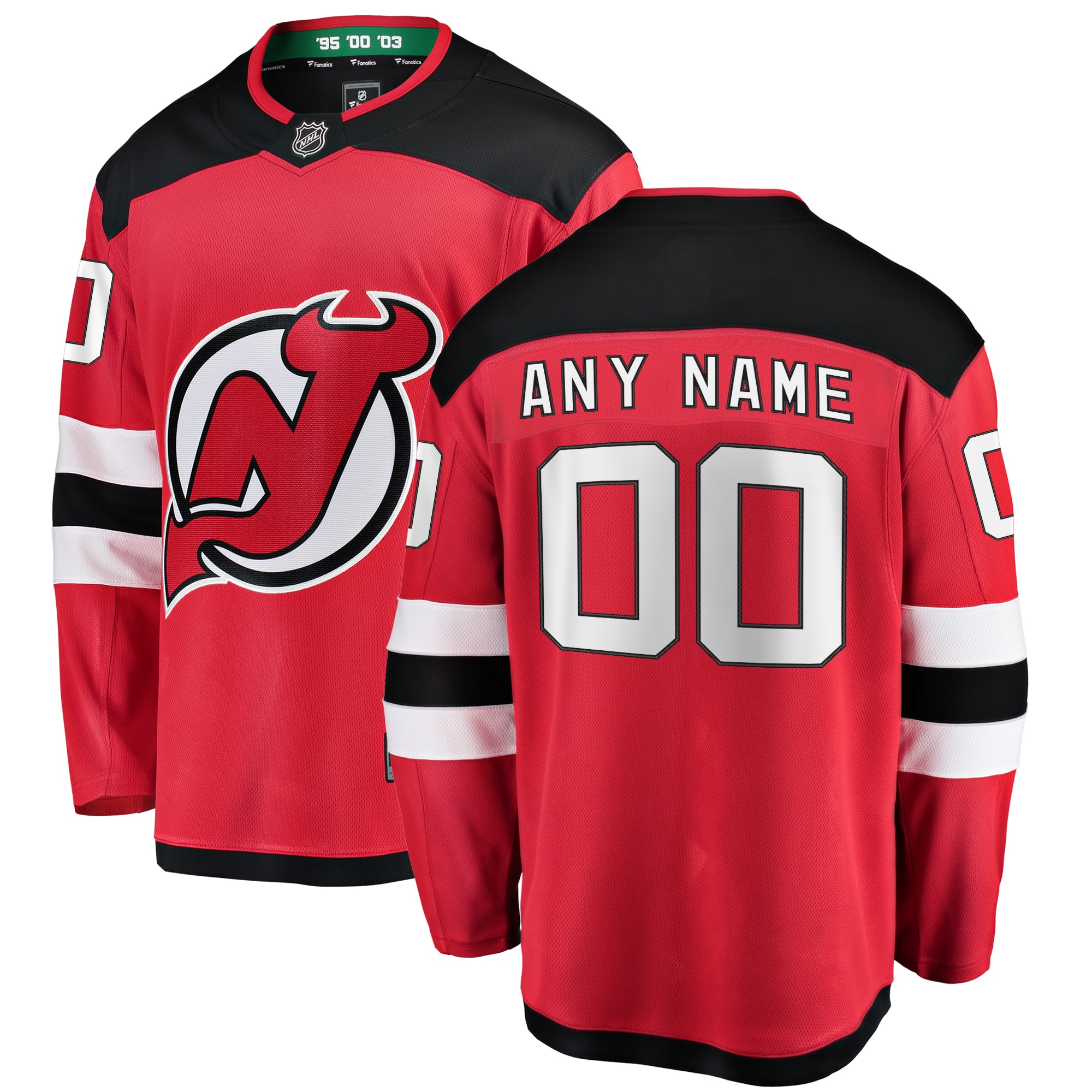 New Jersey Devils Branded Youth Home Breakaway Custom Jersey – Red