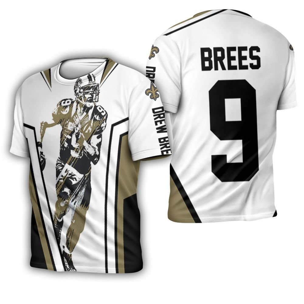 Drew Brees New Orleans Saints Watercolor 3D T-Shirt