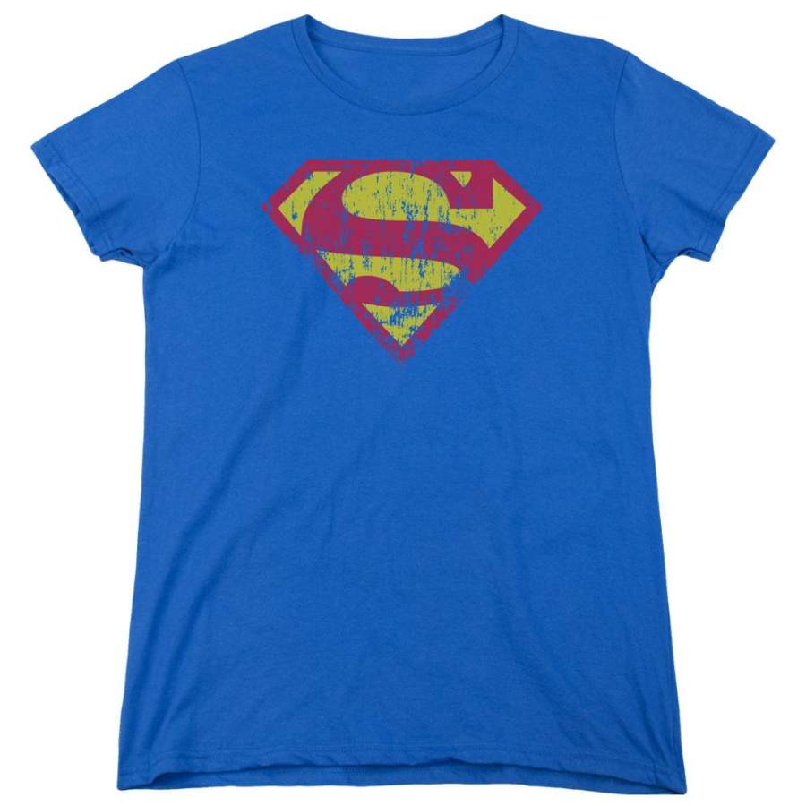 Superman Classic Logo Distressed Women’s T-Shirt